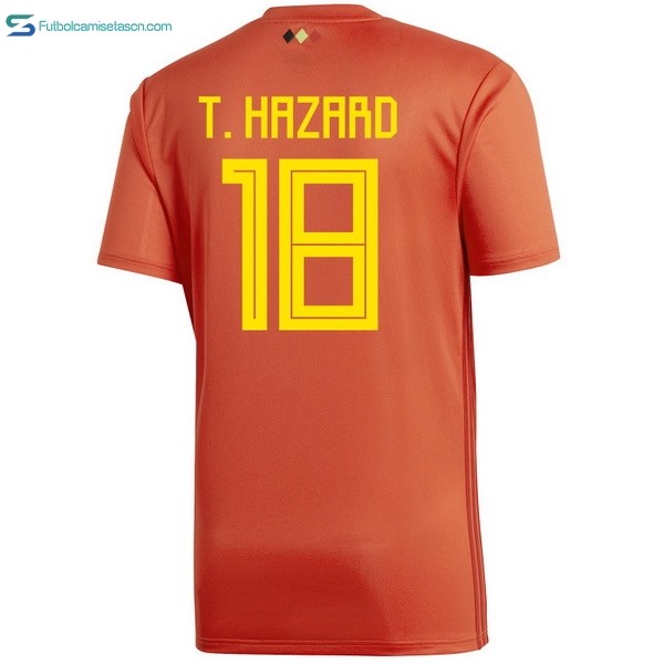 Camiseta Belgica 1ª T.Hazard 2018 Rojo